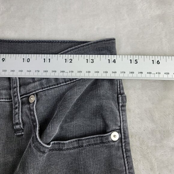 Madewell Black Wash Women's 11"  Raw Hem High-Rise Skinny Jeans | Size 30 - Picture 8 of 11